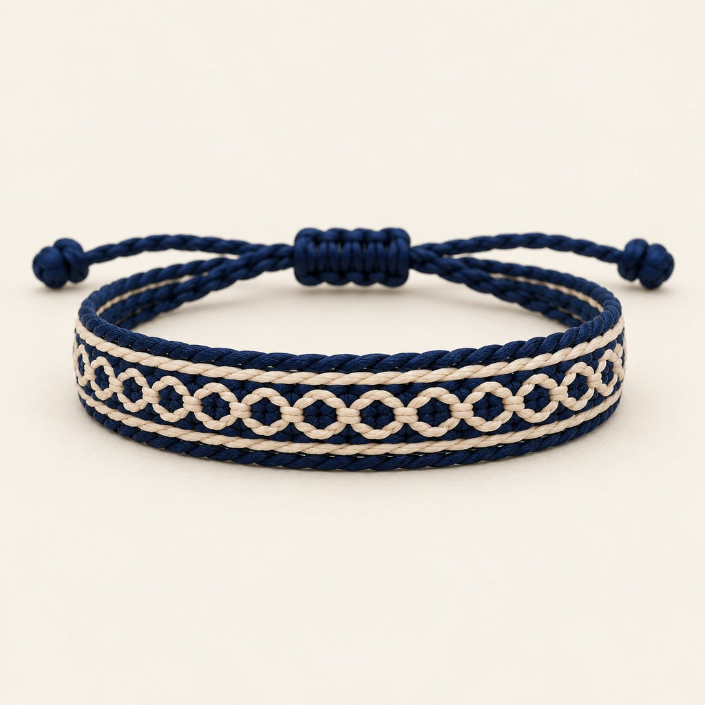 Nantucket bracelet, Navy & Cream