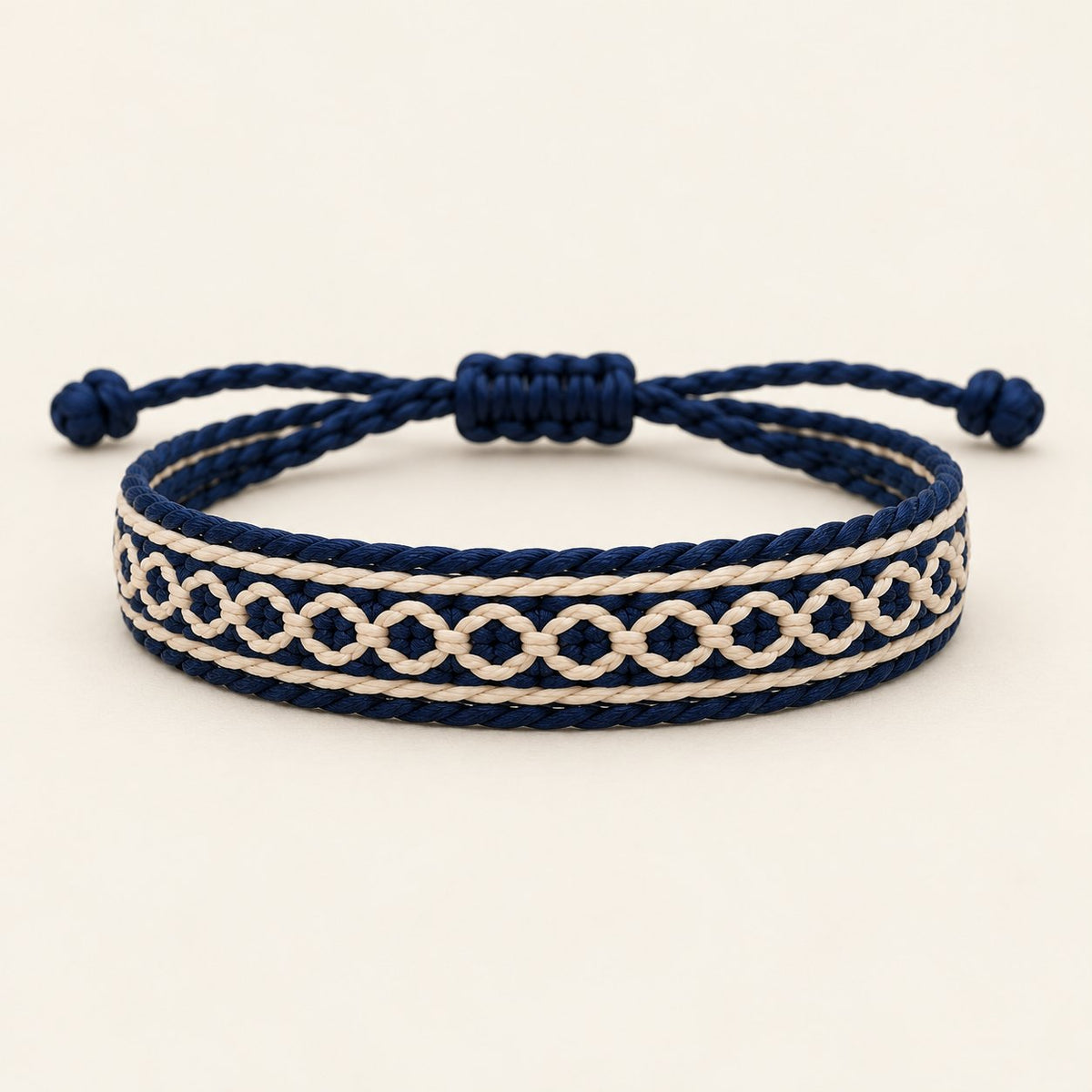 Nantucket bracelet, Navy & Cream
