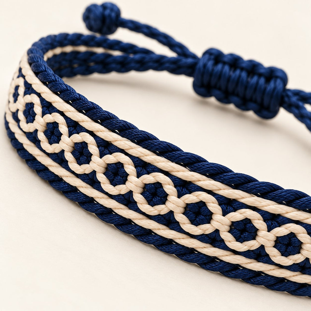 Nantucket bracelet, Navy & Cream